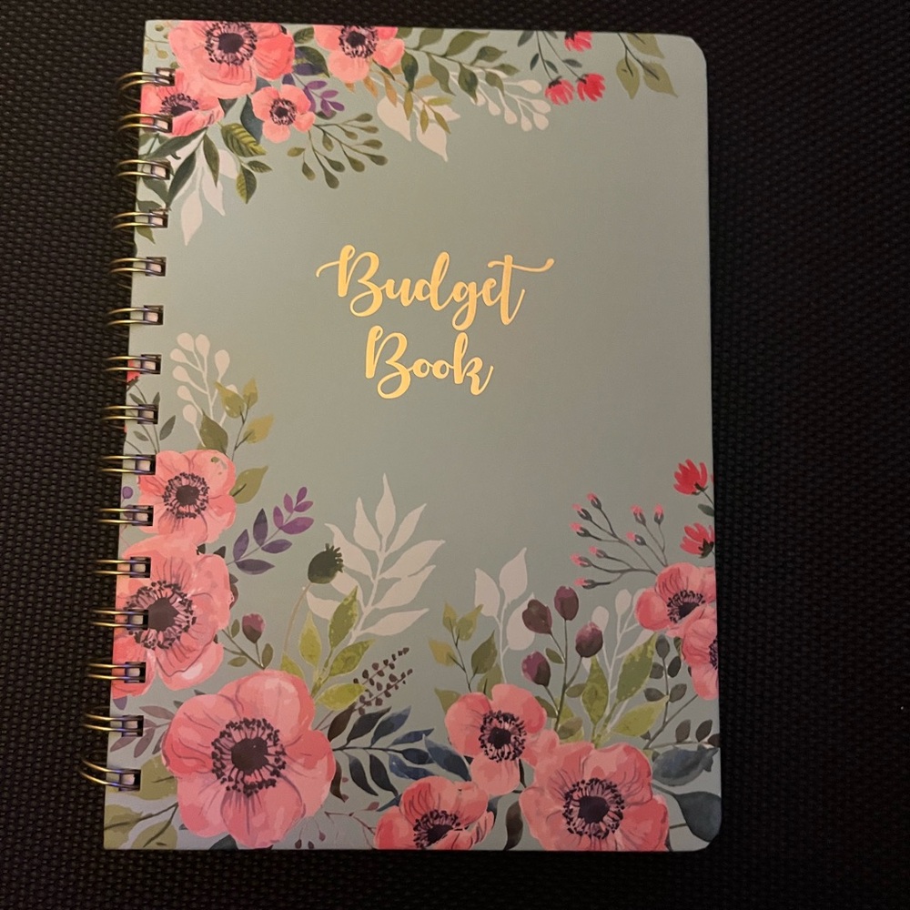 Floral 'Budget Book' Spiral Notebook - Mint & Pink